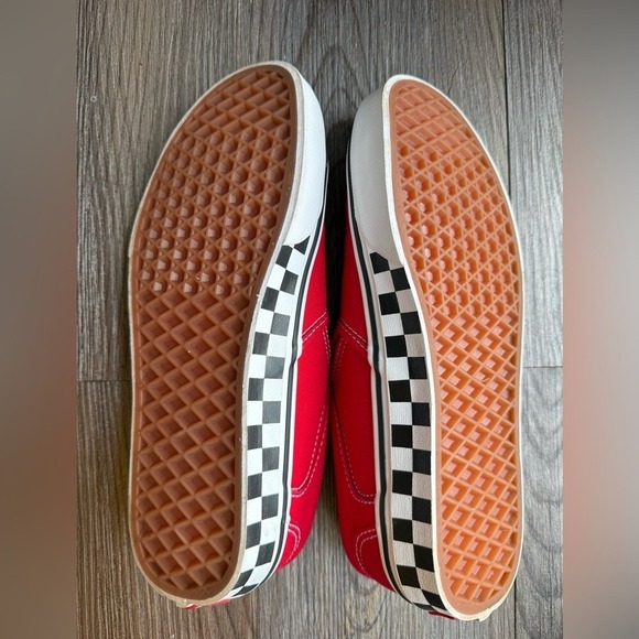 Vans Asher Checker Sidewall Racing Red Men's‎ size 7 - Picture 4 of 6